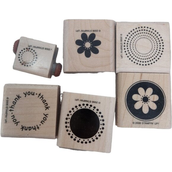 Vintage Stampin' Up! Lot of 8 Large + Other Stamp Sets w/ Wood Blocks EUC - Picture 8 of 16